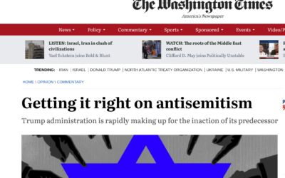 Rabbi Yaakov Menken in the Washington Times: Getting it Right on Antisemitism