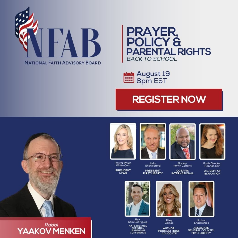 Rabbi Yaakov Menken to address National Faith Advisory Board on ...