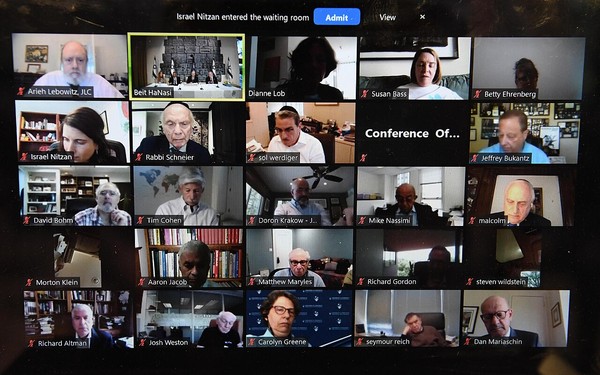 Leaders of American Jewish organizations on a Zoom call with Israel's President Reuven Rivlin, May 2021